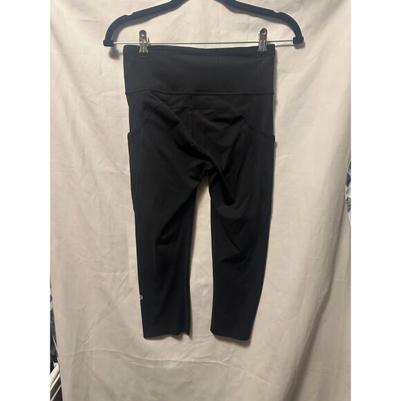 Lululemon Woman's Fast and Free High-Rise Crop 19" 7 Pocket Black Size 6 - Picture 4 of 7